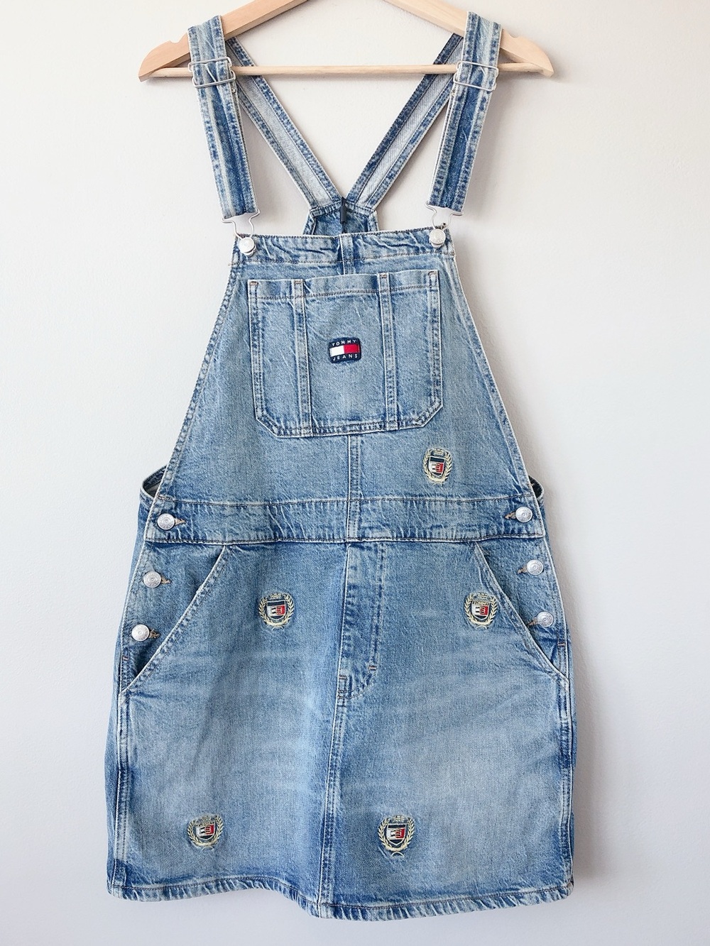Tommy Hilfiger Blue Denim Overall Dress women’s large Jean dressall